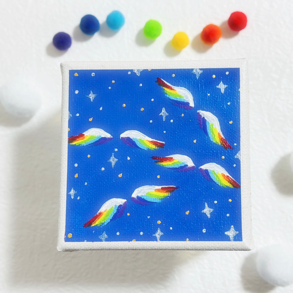 値下げ★水彩 抽象画 虹色の絵 幾何学図形 アブストラクト 水彩 抽象画 虹色の絵 幾何学図形 アブストラクト