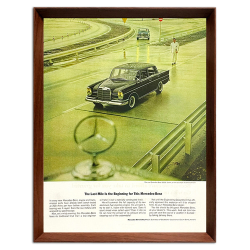 メルセデスベンツ 1960年代 アメリカ ヴィンテージ 雑誌 広告 額付