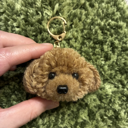 一緒にお出かけ＊うるうるおめめのトイプードル ポンポン毛糸