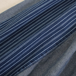 コットン100%　配色ワイドパンツホームウエア　ウエストゴム　ポケット付き【春秋夏】インディゴ 8枚目の画像