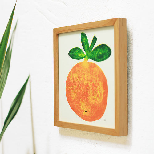 ましかくの絵「オレンジ」 現代アート 正方形 絵画 大月意匠 通販