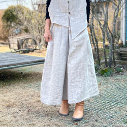 センタータックで足長♪リネンのワイドパンツ（25s−083） 4枚目の画像
