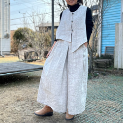 センタータックで足長♪リネンのワイドパンツ（25s−083） 9枚目の画像