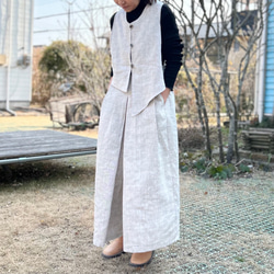 センタータックで足長♪リネンのワイドパンツ（25s−083） 3枚目の画像