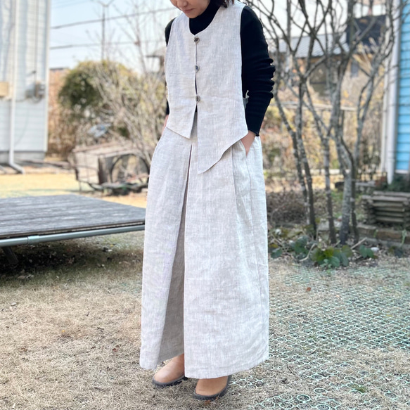 センタータックで足長♪リネンのワイドパンツ（25s−083） 3枚目の画像
