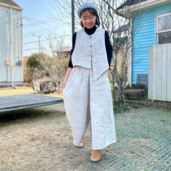 センタータックで足長♪リネンのワイドパンツ（25s−083） 8枚目の画像