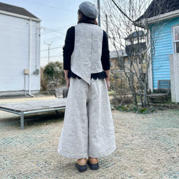 センタータックで足長♪リネンのワイドパンツ（25s−083） 7枚目の画像