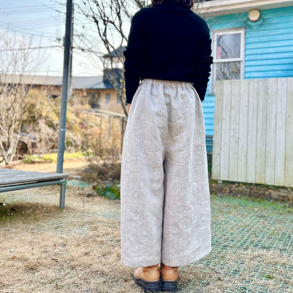センタータックで足長♪リネンのワイドパンツ（25s−083） 6枚目の画像