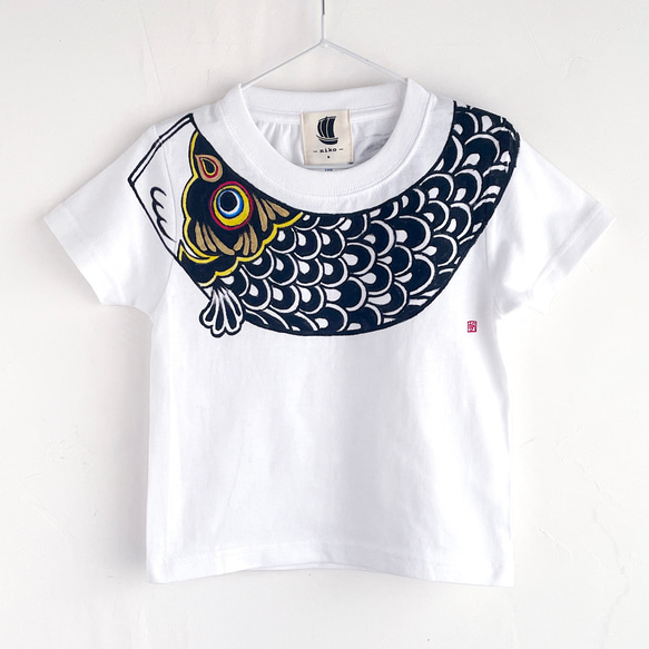 鯉のぼり柄手描きTシャツ 親子セット 送料無料 【creema限定】 8枚目の画像