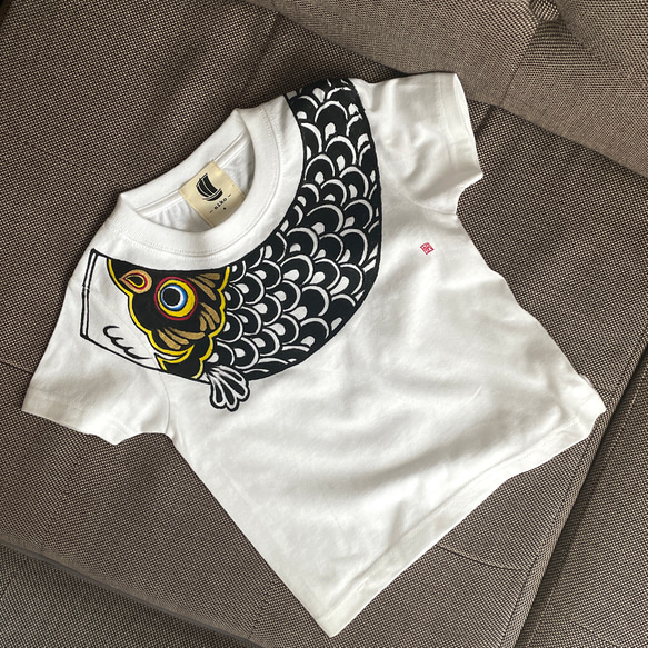 鯉のぼり柄手描きTシャツ 親子セット 送料無料 【creema限定】 12枚目の画像