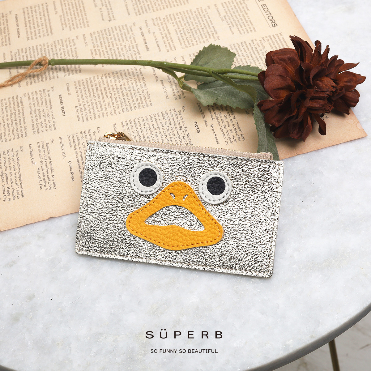 【メタリックホイル/ダックフラグメントケース/全3色】思わず誰かに見せたくなる/高級感のある最薄/最軽量のスマート財布