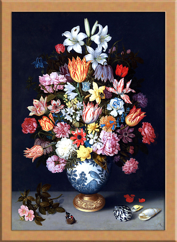 オデイロルドン版画タイトル。花瓶と花