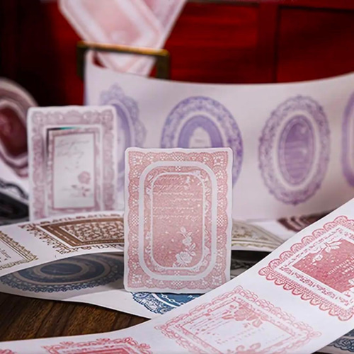 マスキングテープ 6種 クラフト紙 コラージュ 素材 フレーム レース