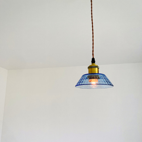 ブルー青 ガラス ペンダントライト モダン オシャレ照明 シーリング