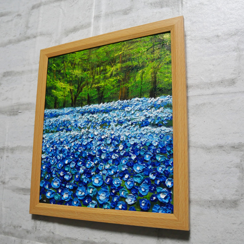 油絵 油彩 油彩画 絵 絵画【森の中の青い花】 油絵 油彩 油彩画 絵 絵画 【森の中の青い花】 絵画 HR 通販