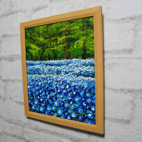 絵画 インテリア 絵 額付(白) 油絵 F4-081011 風景 山 高原 花 絵画 インテリア 絵 額付 (白) 油絵 F4-081011 風景（山高原花） 楽天