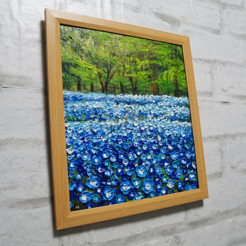 油絵 油彩 油彩画 絵 絵画 【青い花の森の中】 油絵 油彩 油彩画 絵 絵画 【青い花の森の中】 絵画 HR 通販