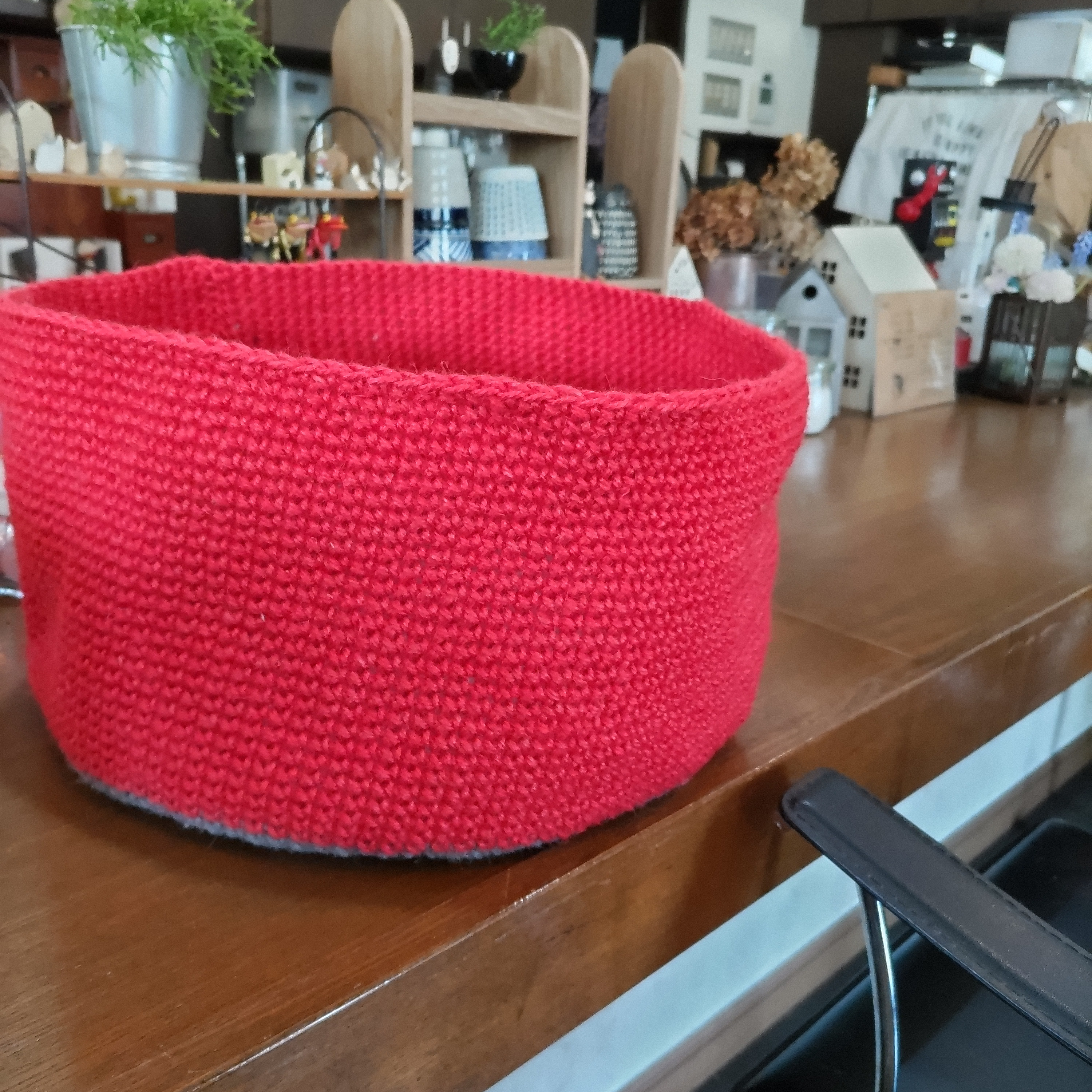 特大・麻かご(持ち手ナシ)赤