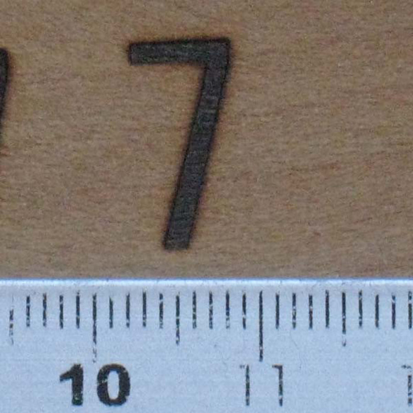 数字　7　焼印電気ごて仕様、電気ごてなしタイプ 2枚目の画像