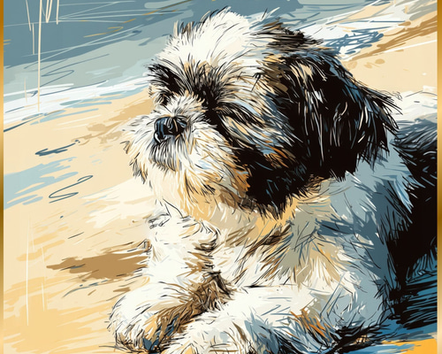 絵画 油絵 犬 シーズ Amazon.co.jp: Hzong 数字油絵 可愛い 萌え シーズー 犬 アニメ