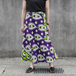細見え ラップパンツ スカート見え ウエストゴム アフリカ布 カンガの巻きスカート（ アフリカ布スカート ）ラップスカート ロング