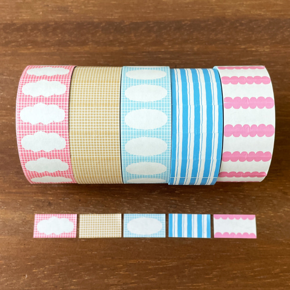 ラベラーシール オーバルフレーム ラムネ ラベルシール ロールシール マスキングテープ スケジュール帳 7枚目の画像