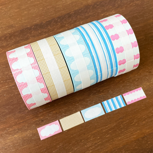 ラベラーシール オーバルフレーム ラムネ ラベルシール ロールシール マスキングテープ スケジュール帳 8枚目の画像