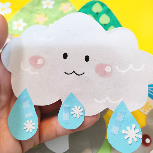 熊 雨 紫陽花 色紙 壁面 アルバム 飾り ～あめふりくまのこの世界へ