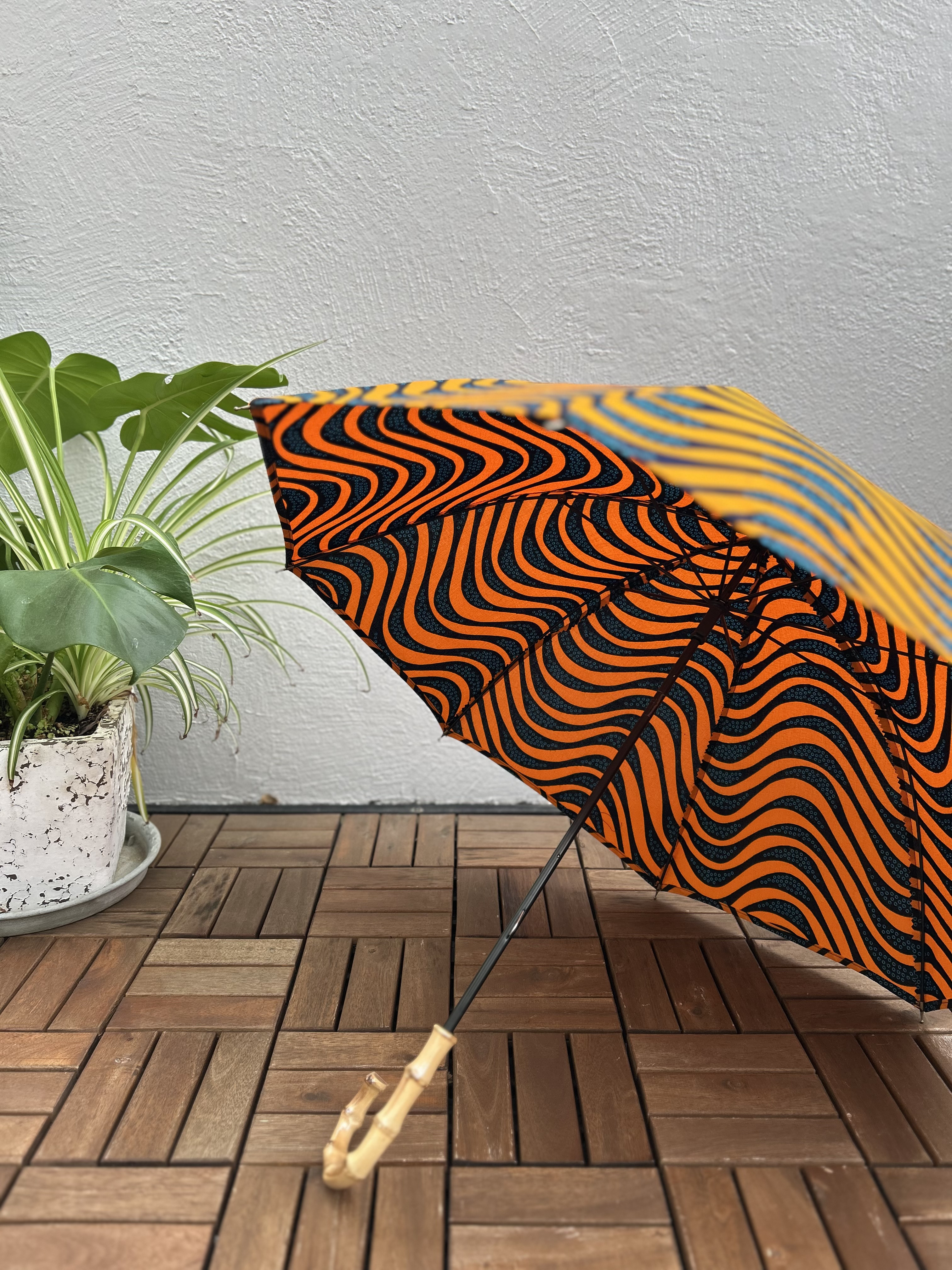 アフリカン　プリント　小さな日傘