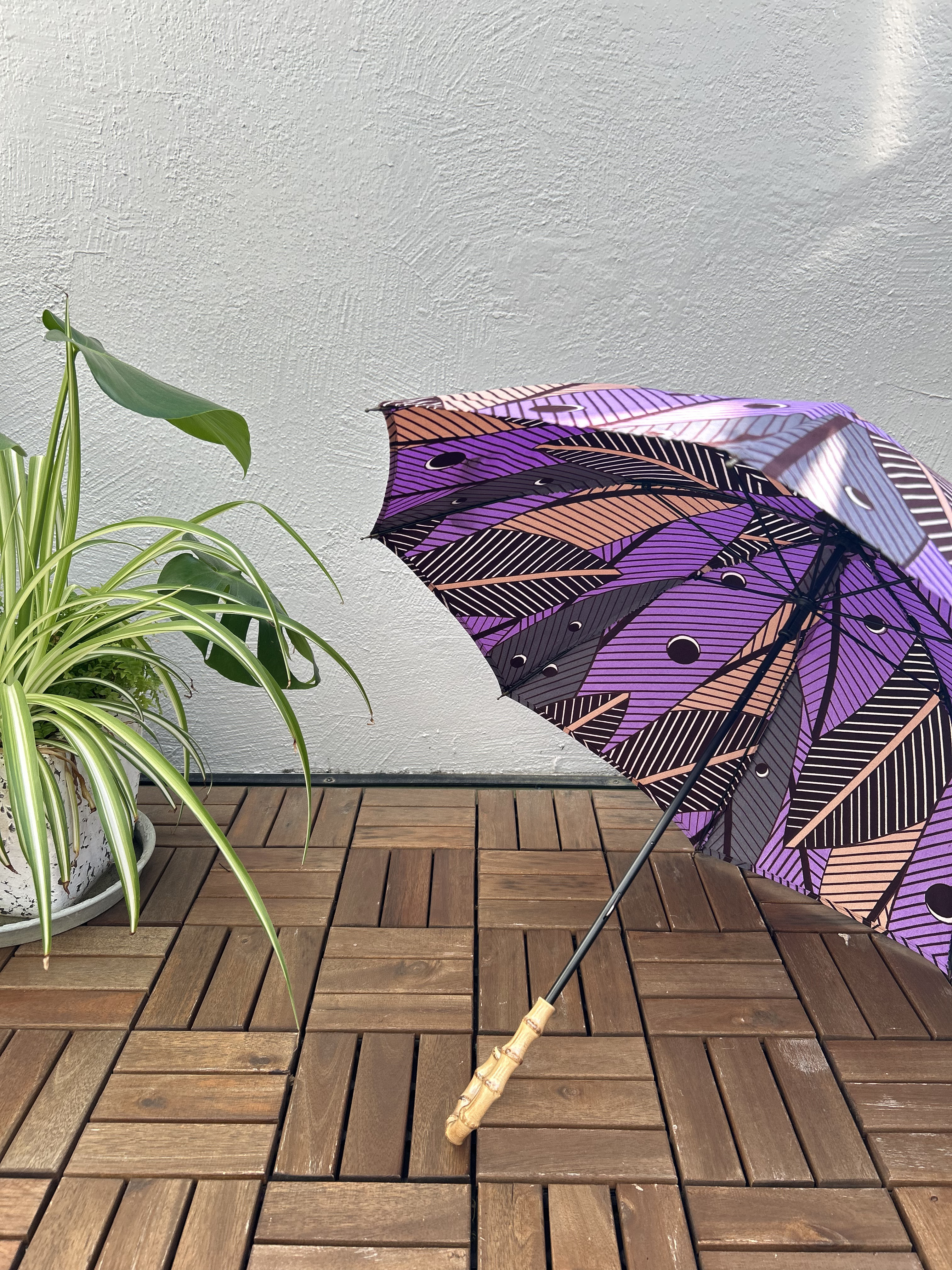 アフリカン　プリント　小さな日傘