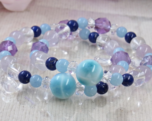 今月のお得品】大粒 ラリマー ラピスラズリ ヒマラヤ水晶 アクアマリン