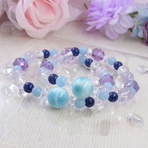 今月のお得品】大粒 ラリマー ラピスラズリ ヒマラヤ水晶 アクアマリン