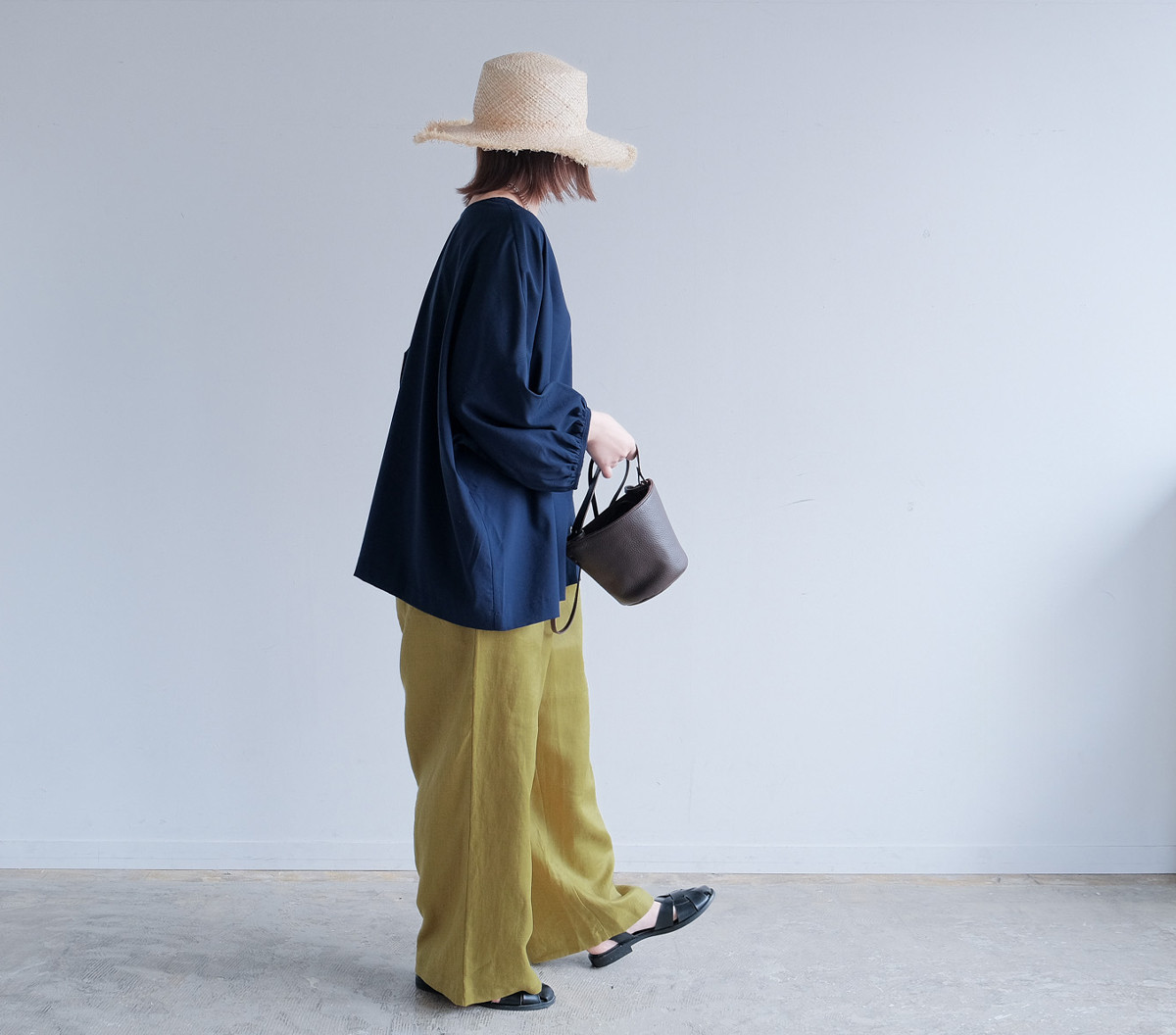 冷感×UVカットで涼しく快適｜3wayブラウス（前後着用・羽織可）｜ピンク&ネイビー｜ゆったりゴム袖｜T0186