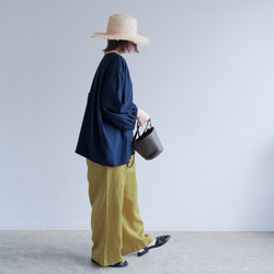 冷感×UVカットで涼しく快適｜3wayブラウス（前後着用・羽織可）｜ピンク&ネイビー｜ゆったりゴム袖｜T0186 6枚目の画像