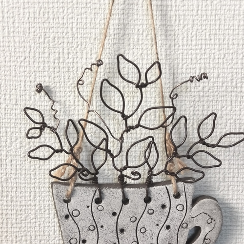 Clay × Wire botanical.. 枯れない 植物 陶器 ワイヤーアート 観葉植物