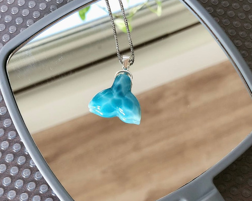 天然無処理 ラリマー 魚尾 ペンダント No22 ネックレス・ペンダント