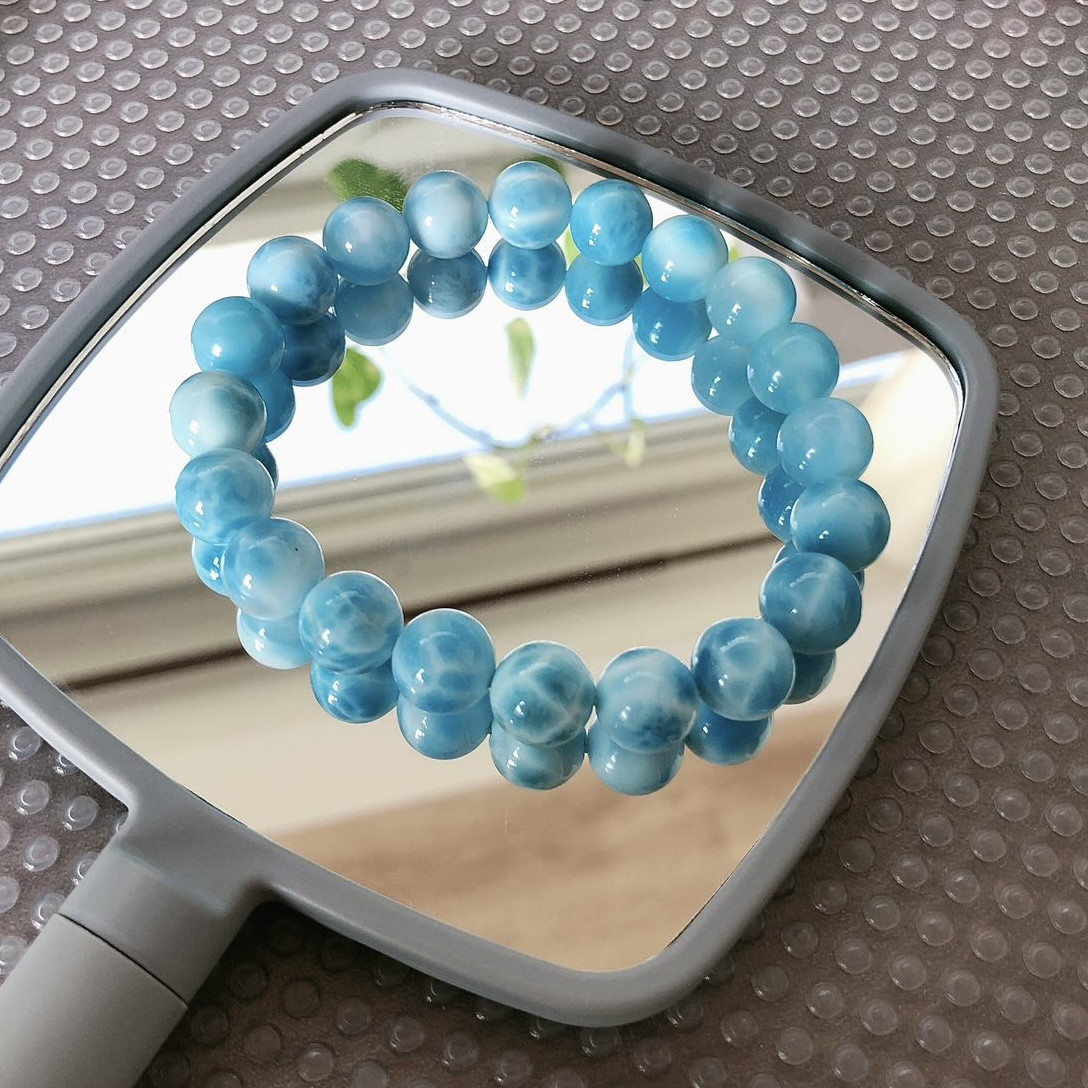 天然無処理　ラリマー ブレスレット 9.6mm-27g