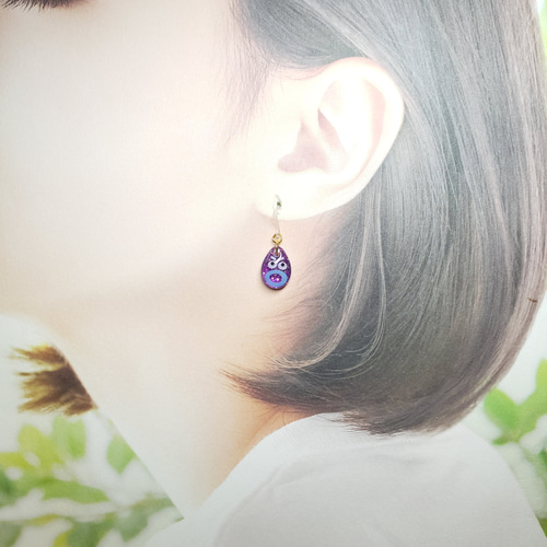 No.1566-E キャラクター☆くちびるモンスター☆ピアス・イヤリング  