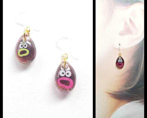 No.1566-E キャラクター☆くちびるモンスター☆ピアス・イヤリング  