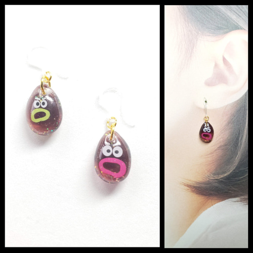 No.1566-E キャラクター☆くちびるモンスター☆ピアス・イヤリング  