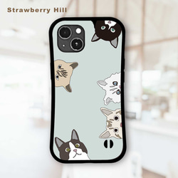 猫 耐衝撃 グリップケース iPhoneケース 1枚目の画像