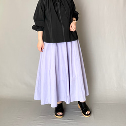 大人のキレイめロングスカート〈ライラック 薄紫〉 8枚はぎ フレア