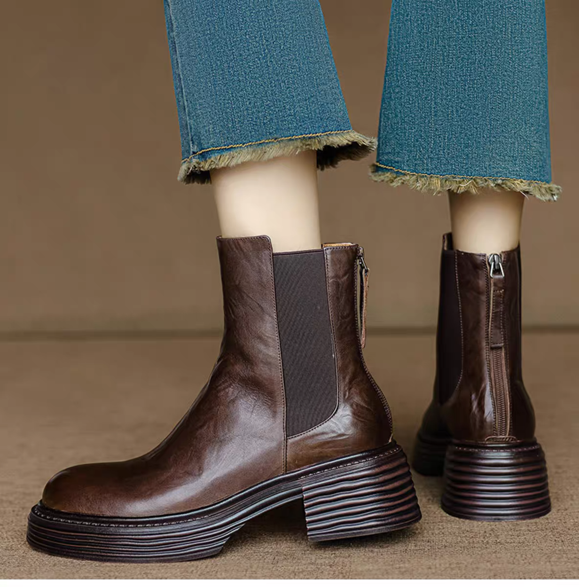 さっと履くだけでこなれた印象に仕上がります。プラットフォーム ブーツ アンクルブーツ シューズ 厚底 ショートブーツ