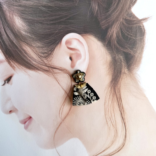 【992】リボンとブーケとタッセルのピアス／イヤリング 0b064c251446f043e7d12f4d6d1635