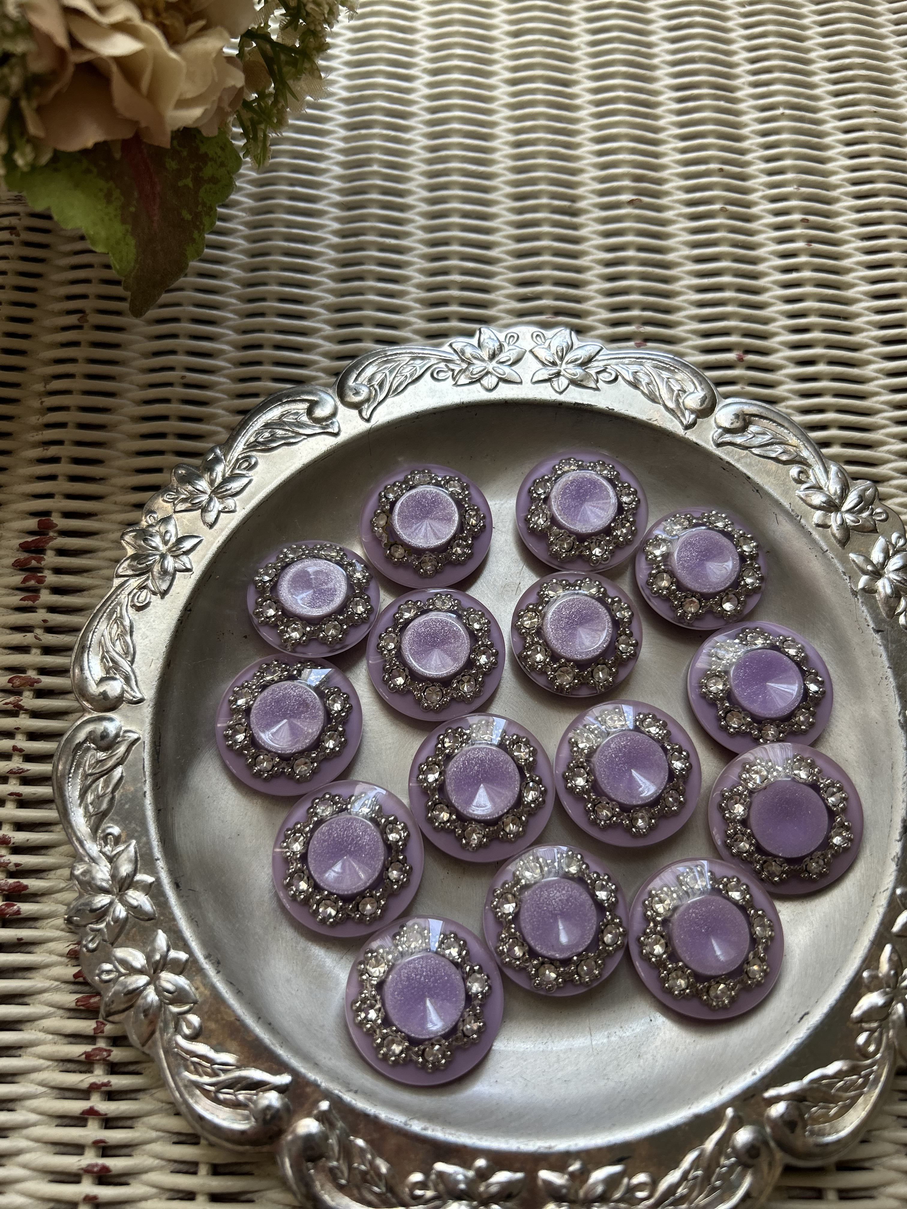 1920年代アメリカ、アンティーク、ラインストーンイアリング ap