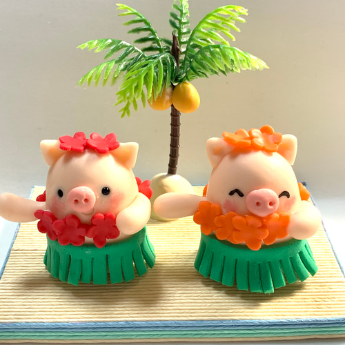 ❤️在庫処分SALE❤️☆ブタちゃんのフラガール 2500円→2000円 樹脂