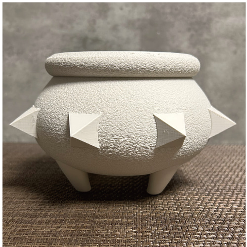 3Dプリンター鉢 YJKP_new1_sizeM 白 作家鉢 植木鉢 一輪挿し・花瓶