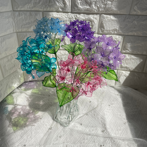 ネム　アメリカンフラワー花瓶付き紫陽花 ネム アメリカンフラワー花瓶付き紫陽花
