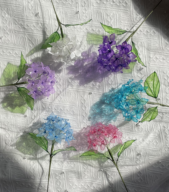 ネム　アメリカンフラワー花瓶付き紫陽花 アメリカンフラワー 紫陽花 - メルカリ