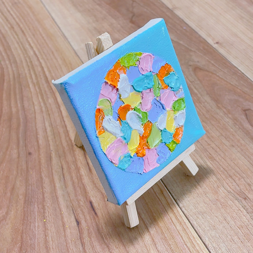 10cm】ふんわりパステル テクスチャーアート カラフル ※運気アップ
